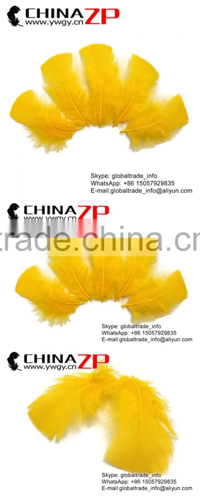 CHINAZP Bulk Plumage Eagle Natural Dyed Golden Yellow Turkey T-Base Body Feathers for Sale