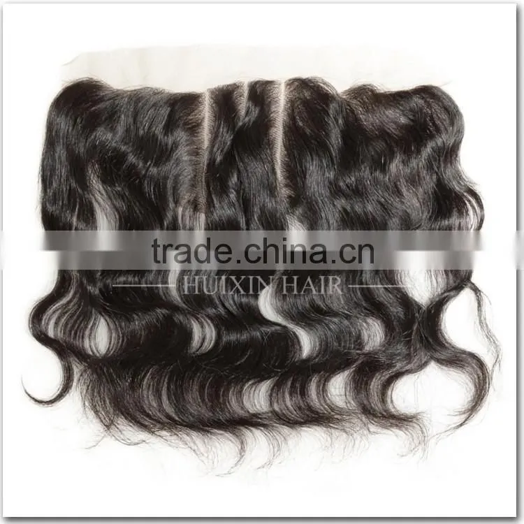 Hot sell grade 7A 100% human hair Virgin brazilian body wave hair lace frontal closures