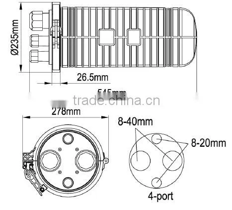 Telecom 144 Core Dome Fiber Optic Joint Enclosure