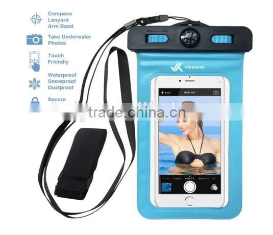PREMIUM QUALITY Universal Waterproof Case including ARMBAND COMPASS LANYARD - Best Water Proof, Dustproof, Snowproof Bag