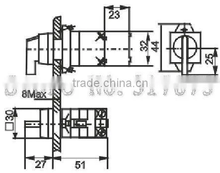 Selector Actuator , electrical switch with long handle , 2 or 3 position switch ,KD39A-11XB/2 NO+NC