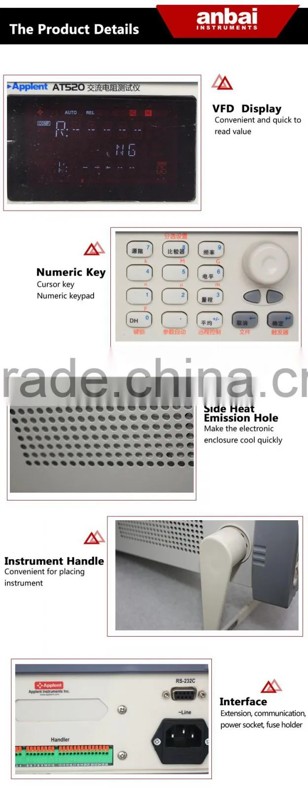 AT520 Battery Tester AC Resistance and DC Voltage AC Low Ohm Meter