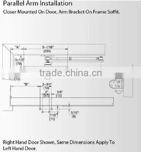 Heavy duty adjust hydraulic door closer DC416