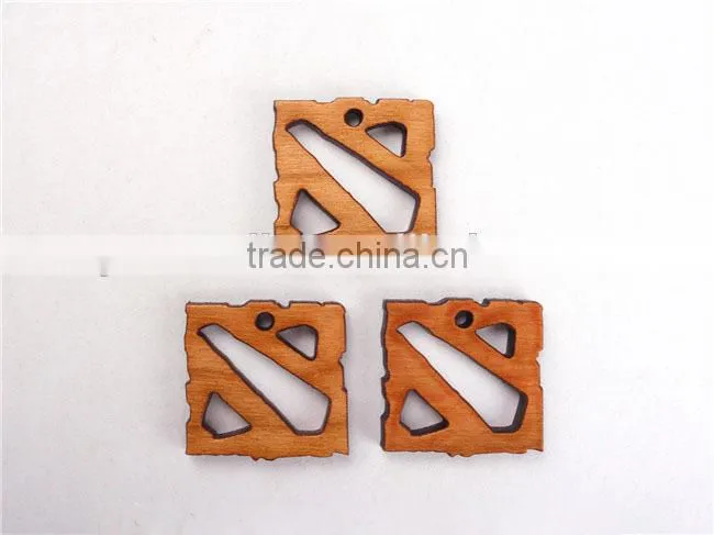 Dota 2 Blizzard custom keychain key rings wood carving keychain
