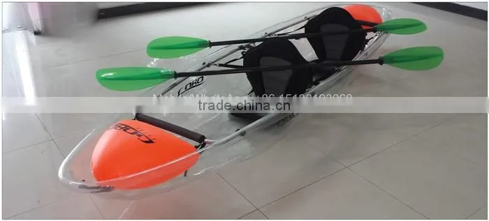 2 person clear bottom pedal fish kayak made in china