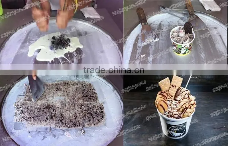 Fruit Flavor Ice Cream Roll from Thailand Fried Ice Cream Machine