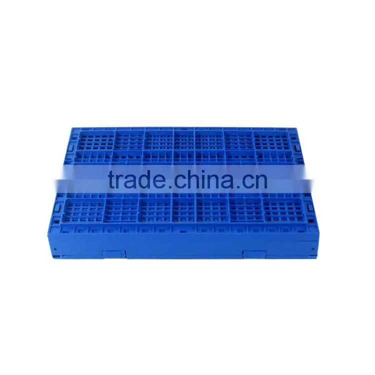 Plastic turnover storage folding box with hinged lid