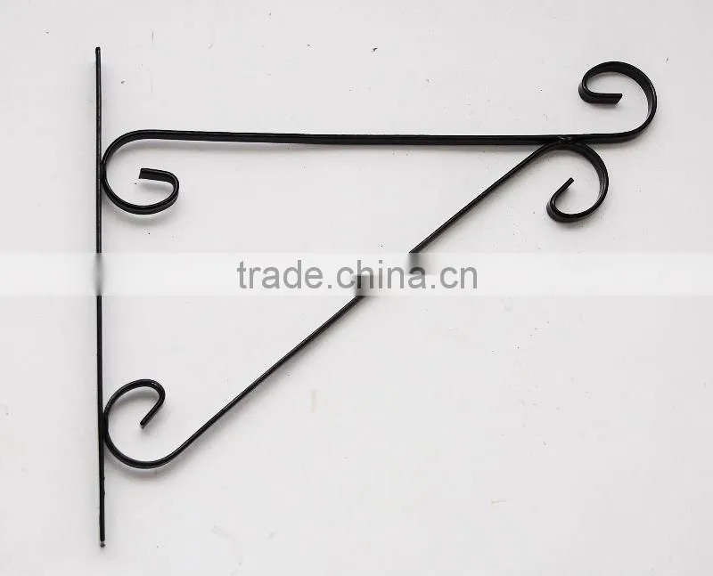 antique metal flower basket hanging hook in wall