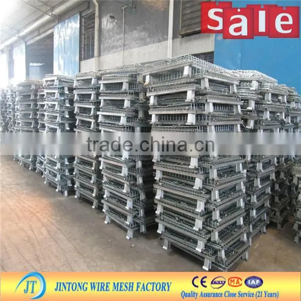 heavy duty rigid collapsable wire mesh container/storage cage