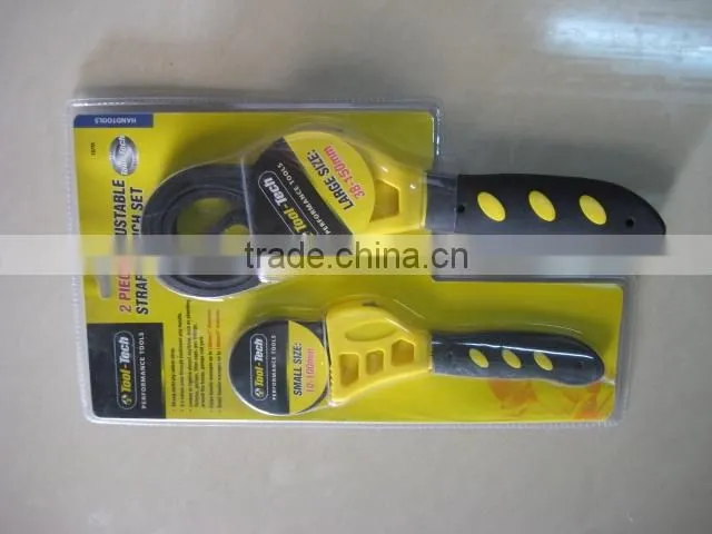 hot sale products different types of spanner hand plastic adjustable strap spanner wrench with plastic handle