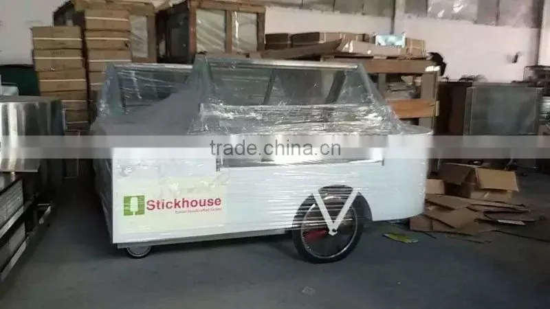 stainless steel hotel room or kitchen ice cream service cart