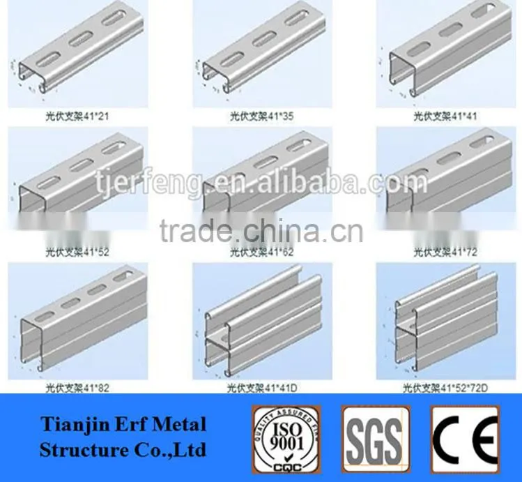 solar photovoltaic stents, slotted c channel, slot channel