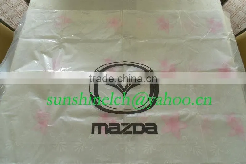 clear color plastic car seat cover with one pocket
