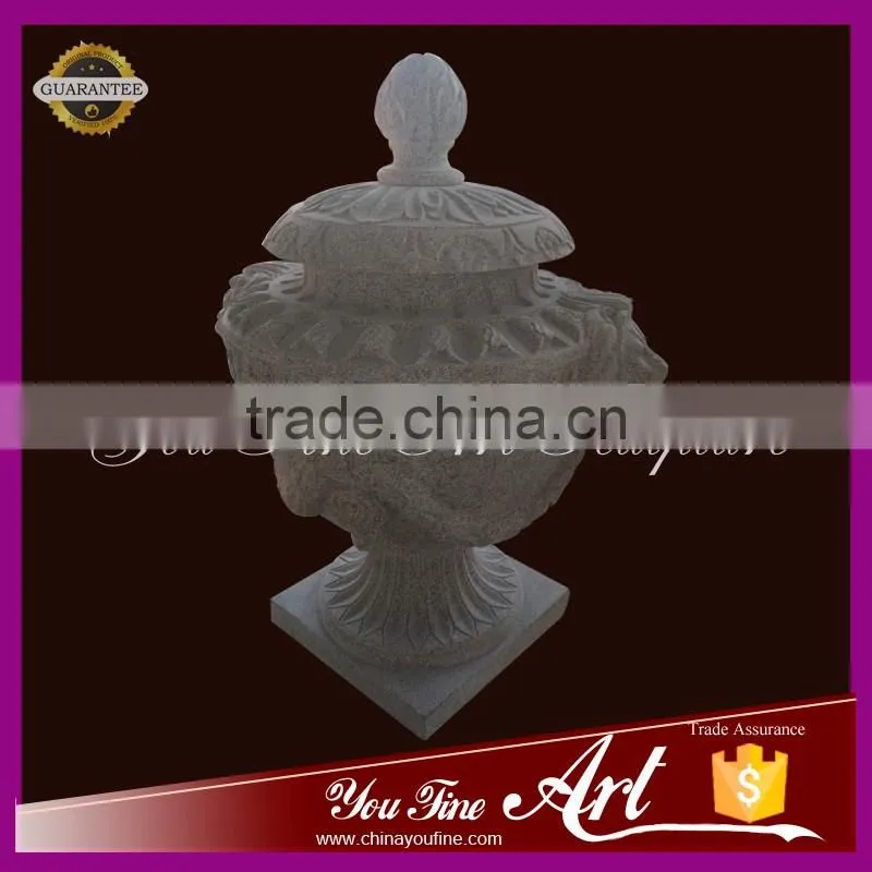 handcarved granite flower pot outdoor