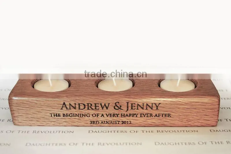 Personalised Oak Tea Light Holder