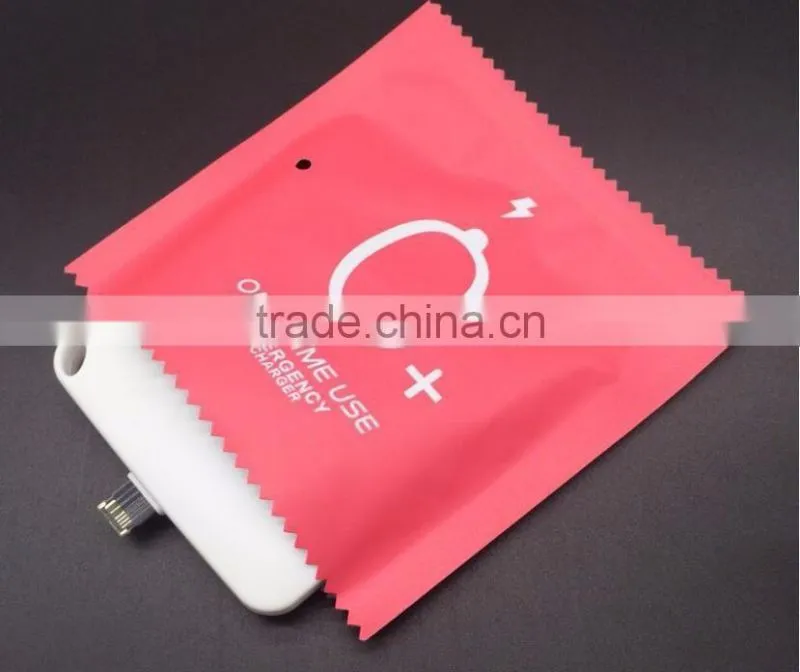New arrival 300mAh one-off power bank with Micro USB Charge for cellphones.