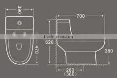 Good quality sanitary ware one piece toilet