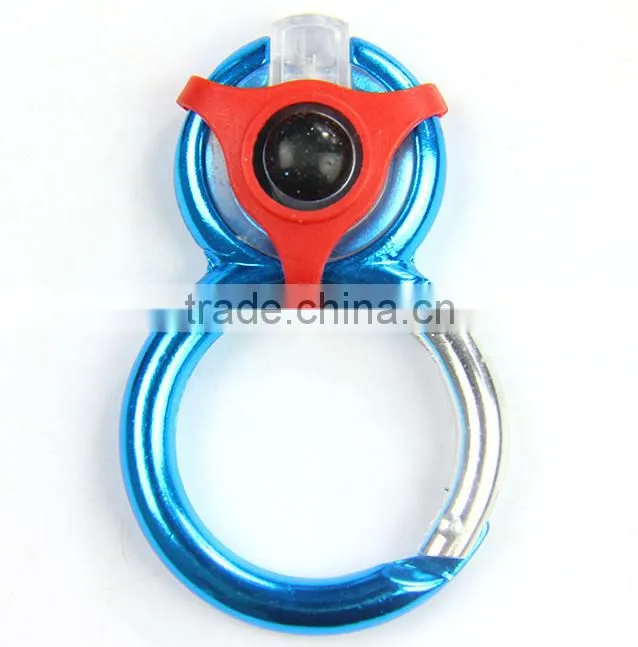 New products, led light mountaineering buckle,round aluminium hook