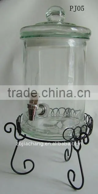 PJ05 with metal rack glass dispenser beverage