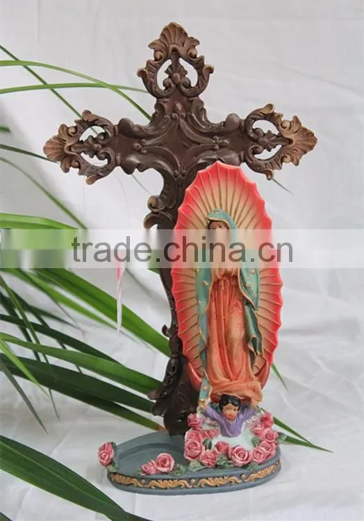 Religious Christian ceremony baptism mary crucifix cross figurine