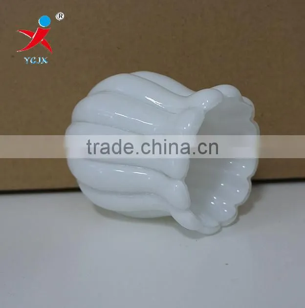 Shiny Opal Glass Lampshades With Lines/OEM Service For Blown lampshades
