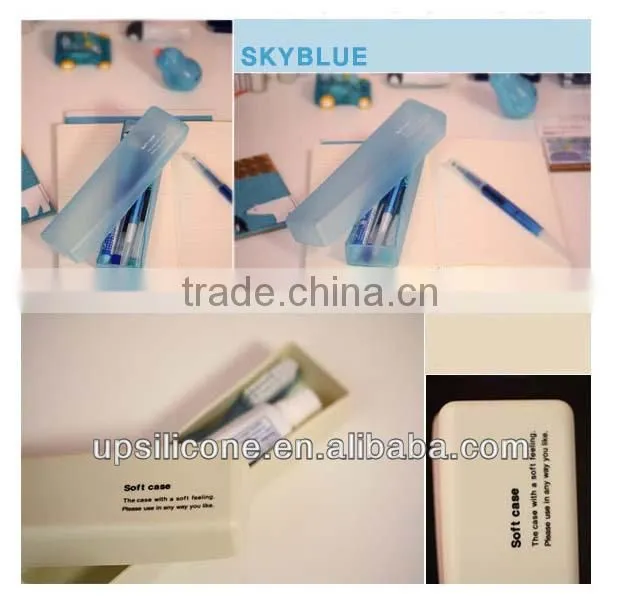 Student's silicone writing case,silicone pen box,stationery box