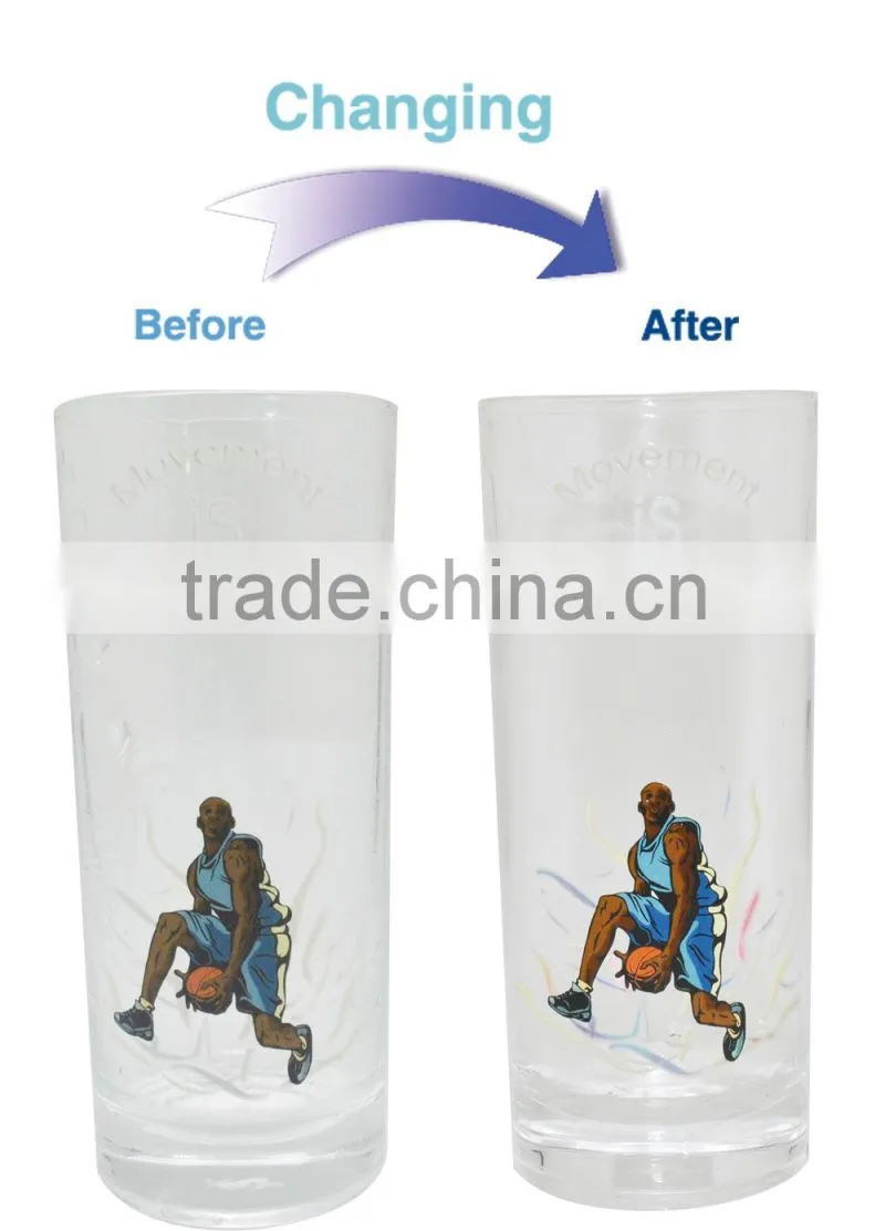 food grade clear glass customise glass cup for promotional