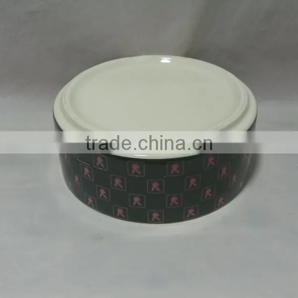 Pink Rabbit Ceramic Dog Bowl