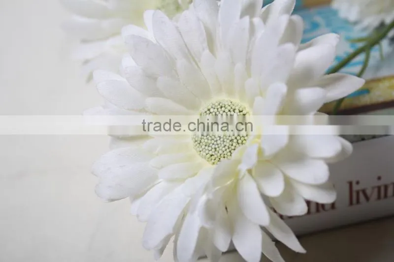 White Decorative Artifial Gerbera flower for landscaping decoration