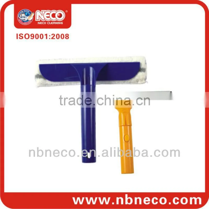 telescopic microfiber window washer double uses window cleaner window squeegee