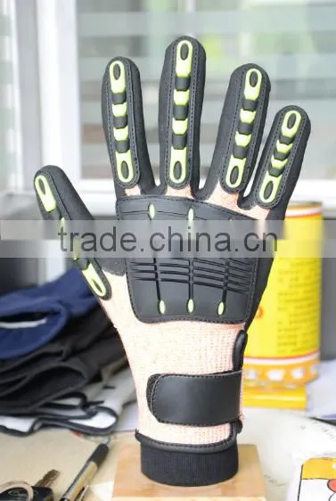 SunnyHope 13gauge HPPE Anti Cut Level 5 TPR safety Impact gloves