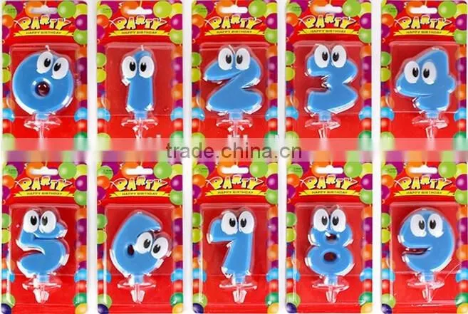 Eye Arabic Numbers Shape Birthday Candle for Children Celebration