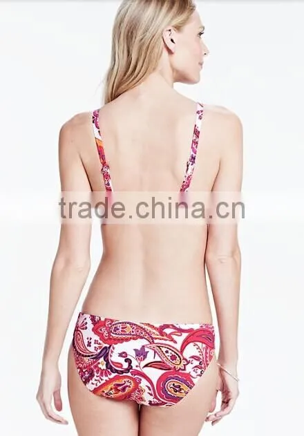 Women's Beach Living Paisley Shirred Bikini Top