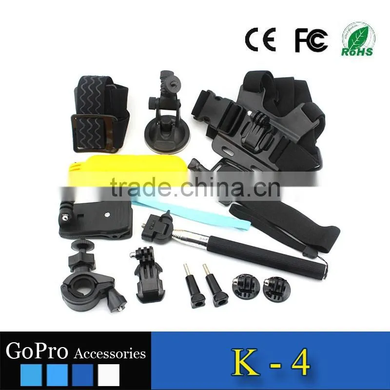 2016 hot selling factory price Gopros accessories used for gopros heros 4 accessories kit mount