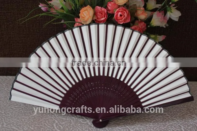 Japanese style gold color paper fan promotional