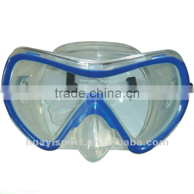 Silicone tempered glass big frame new design diving mask