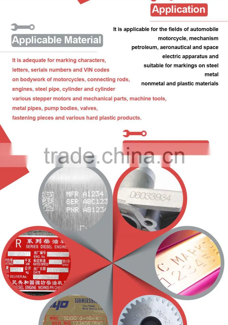 Mini style for nameplate making connecting rods dot peen marker device