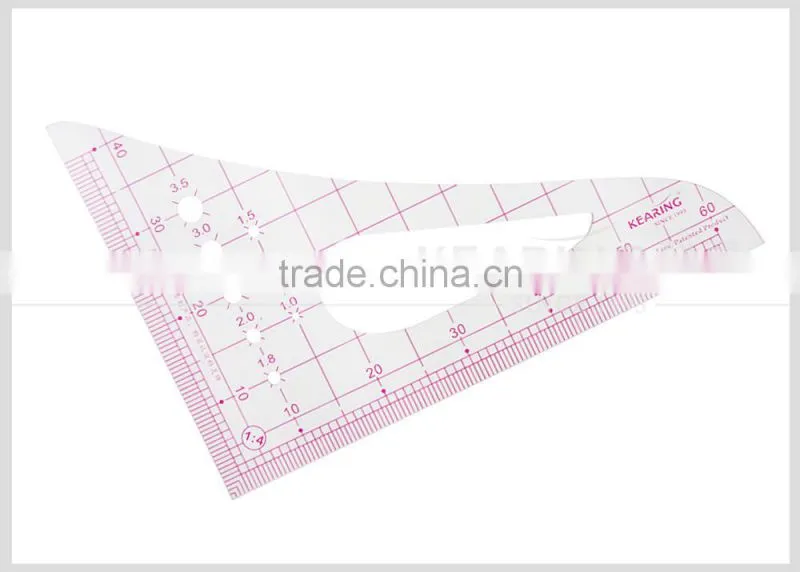 Kearing brand 1.2mm thick plastic plastic 1/4 scale Ruler for garment sewing design #8514