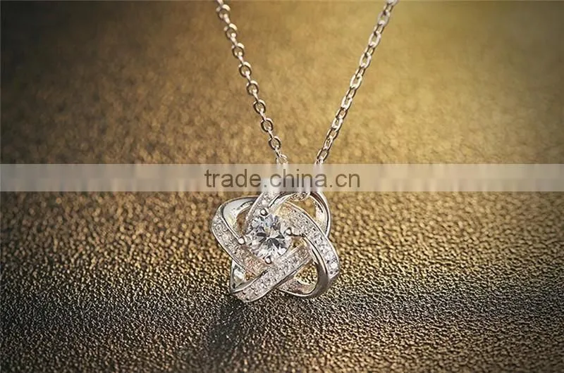 2017 new fashion hollow flower CZ pendant necklace jewelry Eternal Lucky Star Necklace