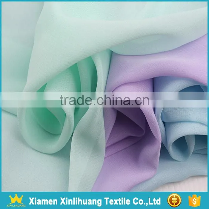 New Design Multi Color 75Dx75D 100% Polyester Dobby Georgette Dress Fabric