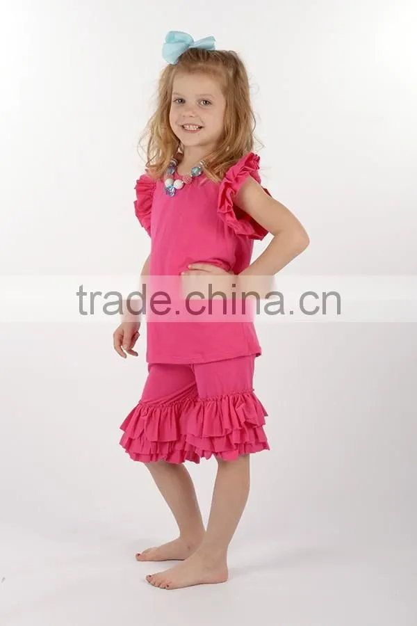 Wholesale girls ruffle pants sets kids ruffle icing pants and girls ruffle sets