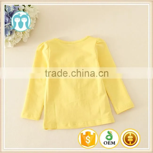 Fall and winter in stock 2015 children's clothing t-shirts for girls Cartoon undershirt tops 5pcs/lot 100-140 Kids clothes
