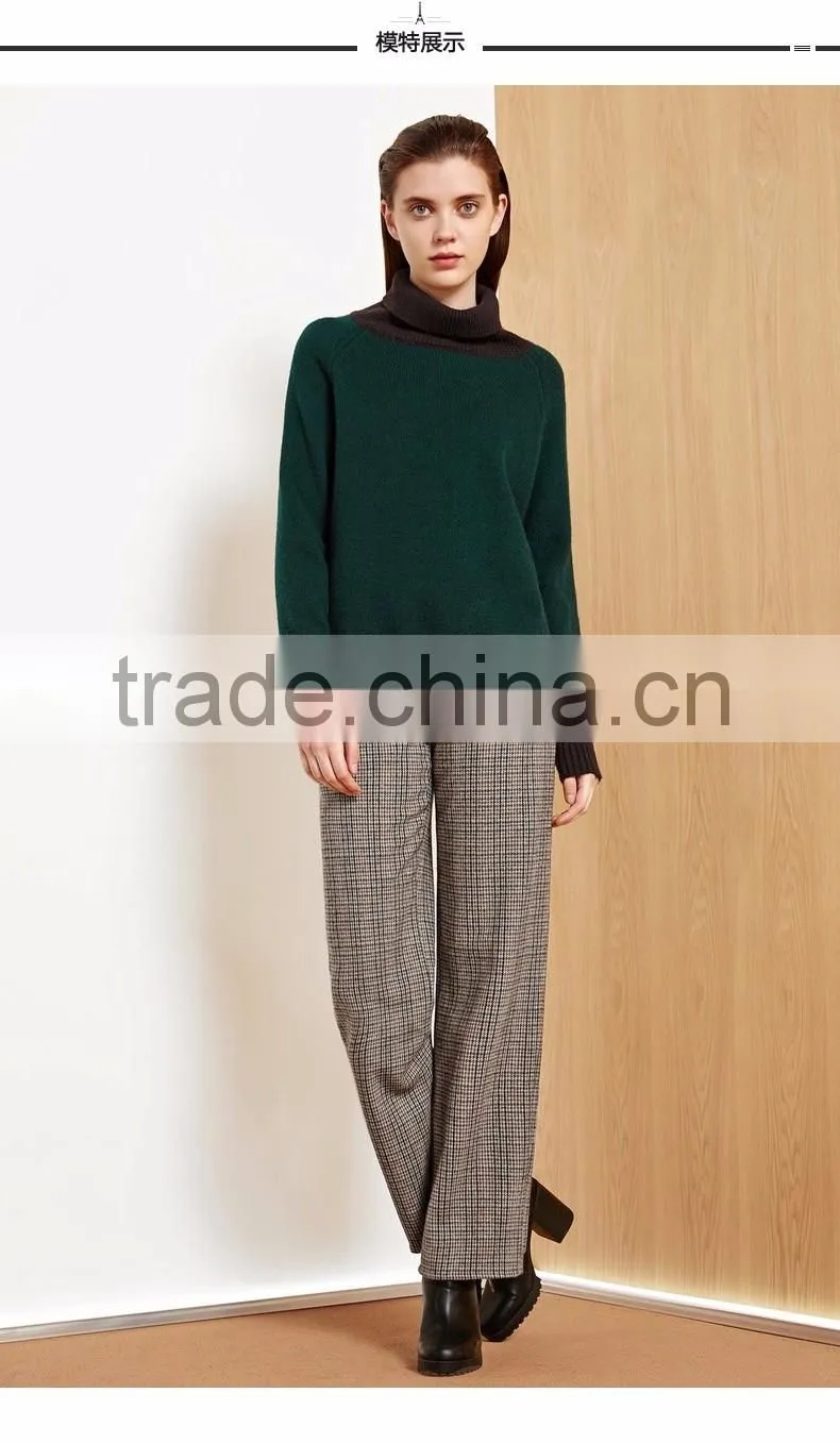 women green color turtleneck sweater 2017 fashion style lady pullover sweater