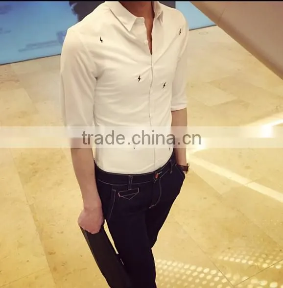 Embroidery menswear teenagers blank shirts