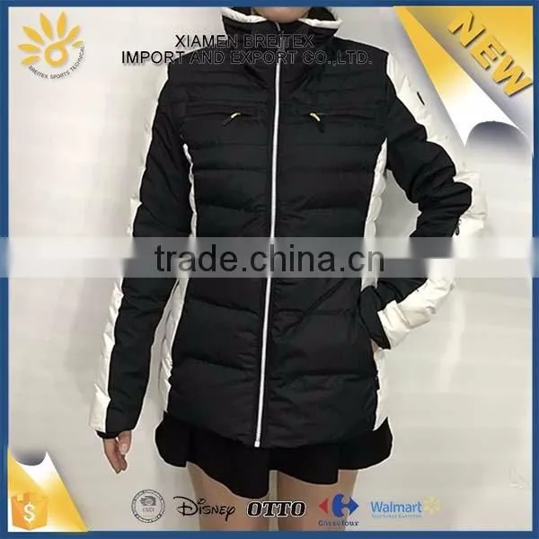 New style custom cheap polyester windproof winter ski women jacket model