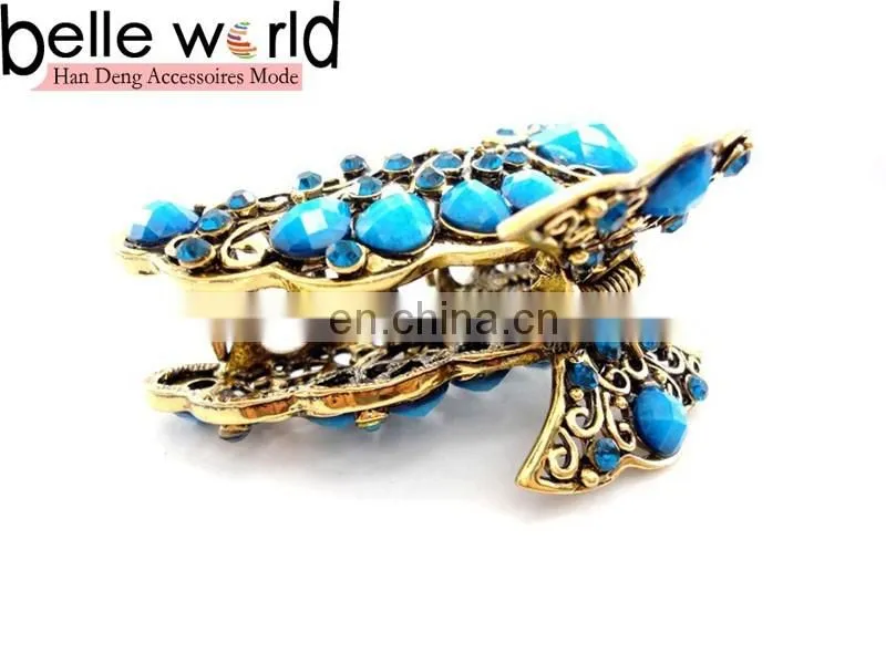 Europen Retro Metal Rhinestone Jewel Hair Claw Clip