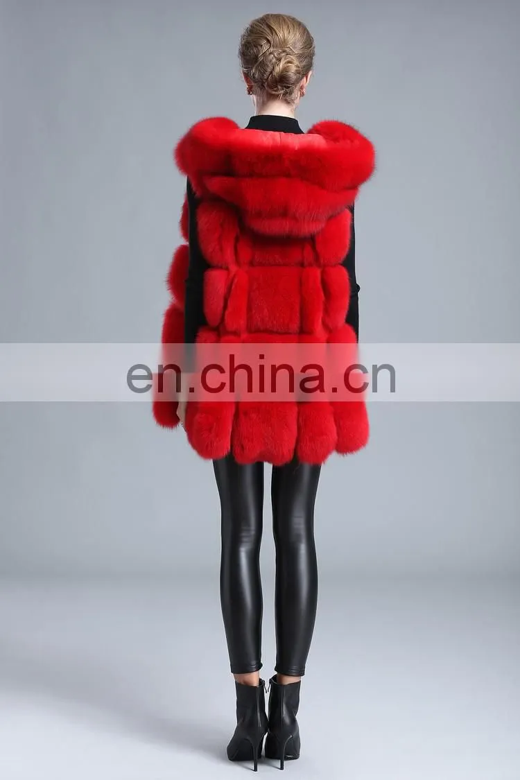 Jiaxing Tongxiang Wholesale Fur Vests Style New Women's Coat Real Fox Fur Vest