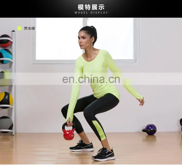 OEM Custom Long-sleeve Fitness Compression women Running Shirts