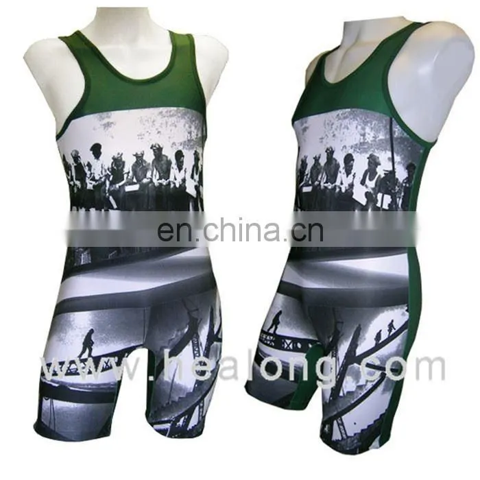 Healong Sublimation Sexy Wrestling Singlets Women 65 Cotton 35 Polyester