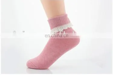 ladies stylish socks with white lace